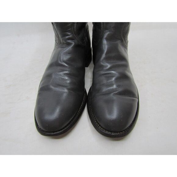 Justin Mens Sz 9 A Narrow Width Roper Gray Leather Roper Cowboy Western Boots main image 4